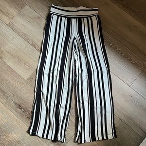 Cynthia Rowley Monochrome Striped Wide Leg Pants